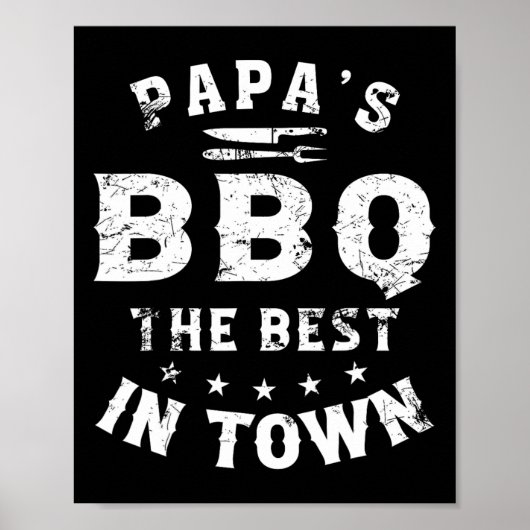 パパの最高のBbqが町のおもしろい父の日 ポスター (正面)