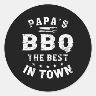 パパの最高のBbqが町のおもしろい父の日 ラウンドシール