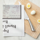 パパの有名なビスケット及びグレービーの手書きのレシピ キッチンタオル (四つ折り)