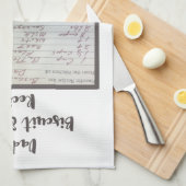 パパの有名なビスケット及びグレービーの手書きのレシピT キッチンタオル (四つ折り)