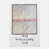 パパの有名なビスケット及びグレービーの手書きのレシピT キッチンタオル (縦)