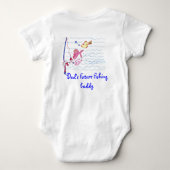 パパの未来の魚釣りの相棒 ベビーボディスーツ (裏面)