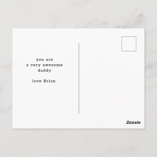 パパの栄養成分表示 父の日のポストカード ポストカード (裏面)