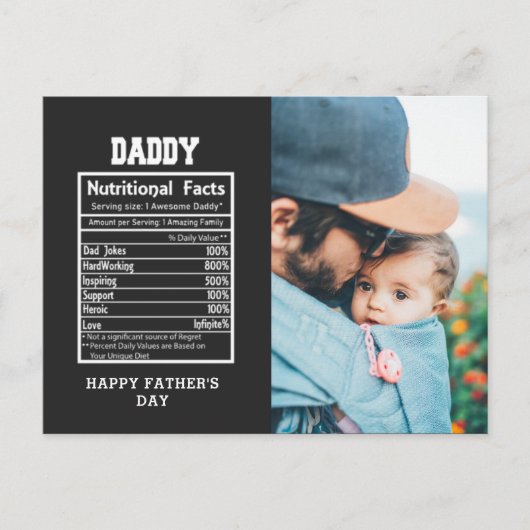 パパの栄養成分表示 父の日のポストカード ポストカード (正面)