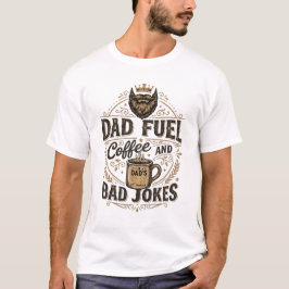 パパの活力源コーヒーと下手なジョーク 楽しいTシャツ ギフト Tシャツ