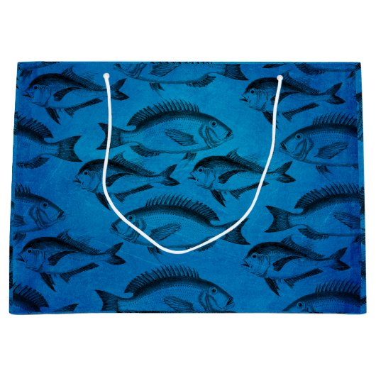 パパの漁師の魚釣りの退職 ラージペーパーバッグ (正面)