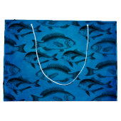 パパの漁師の魚釣りの退職 ラージペーパーバッグ (裏面)