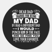 パパの父の日のクリスマス感謝していは私のパパである ラウンドシール (正面)