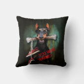 パパの物、あなたの生活：（犬）ドーベルマン・ピンシェル- おもしろい クッション (裏面)