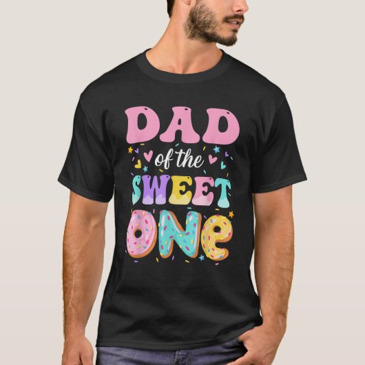 パパの甘い1日の誕生日ドーナツBdayパーティー Tシャツ (正面)