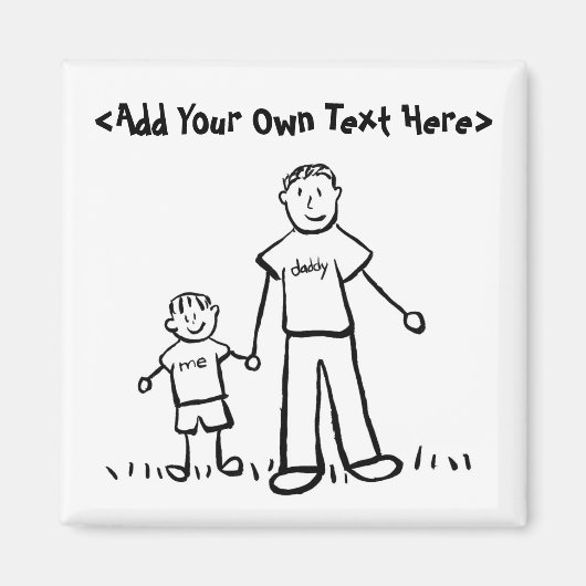 パパの男の子のカスタム家族の磁石 マグネット (正面)