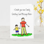 パパの男の子の父と息子のカスタムグリーティングカード カード (黄色い花)