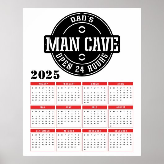 パパの男の隠れ家 2025年カレンダー ポスター (正面)