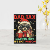 パパの税金チェックでイソンのないラクーンのクリスマス カード (黄色い花)