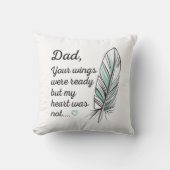 パパの翼は私のハートによって用意された記念碑 クッション (正面)