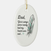 パパの翼は私のハートによって用意された記念碑 セラミックオーナメント (右)