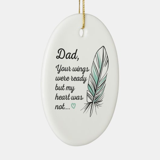 パパの翼は私のハートによって用意された記念碑 セラミックオーナメント (右)