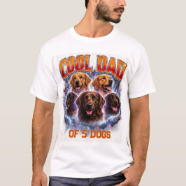 パパの肖像画 犬好きなパパへ  オーダーメイド ナンバー入り デザイン Tシャツ