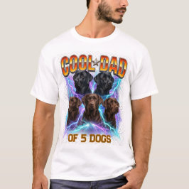 パパの肖像画 犬好きなパパへ オーダーメイド ナンバー入り デザイン Tシャツ