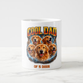 パパの肖像画 犬好きな人へのプレゼント オーダーメイド ナンバー入り デザイン ジャンボコーヒーマグカップ