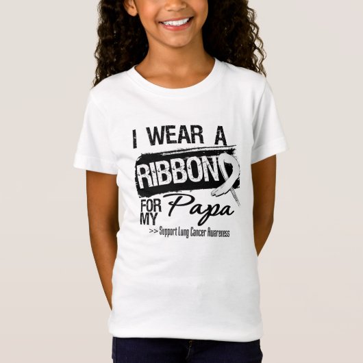 パパの肺癌のリボン Tシャツ (正面)