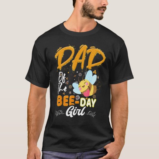 パパの蜂の日ガールハイブパーティー一致の誕生日 Tシャツ (正面)