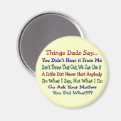 パパの言うことば – 父の日産 マグネット (正面/裏面)