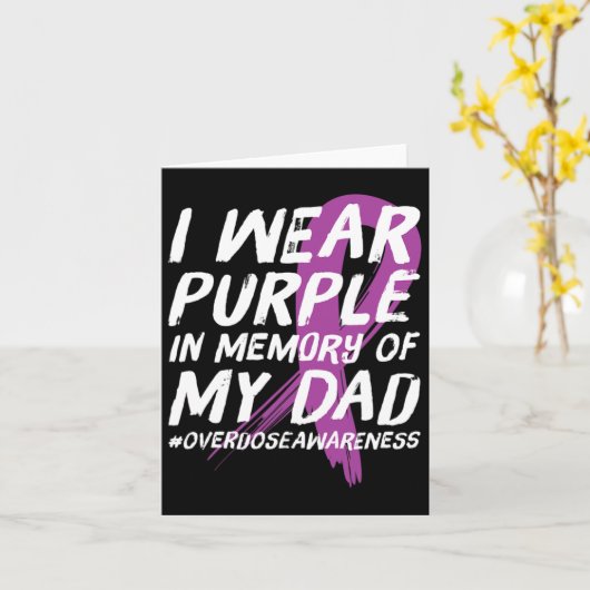 パパの記憶 紫でオーバードーズの意識向上を カード (黄色い花)