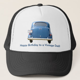 パパの誕生日のヴィンテージの青いChevyの帽子-あなたの名前! キャップ