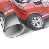 パパの誕生日のヴィンテージ、赤いムスタング、ギフトの紙 ラッピングペーパー (ロールコーナー)