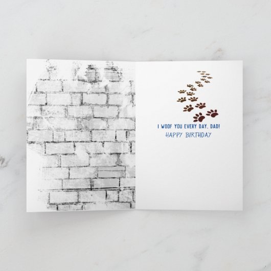 パパの誕生日のTシャツカードのゴールデンリトリーバー カード (内部)