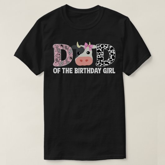 パパの誕生日ガールカウファーム1歳の誕生日 Tシャツ (デザイン正面)