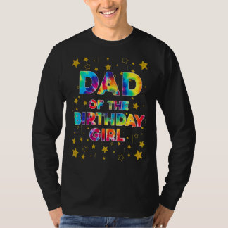 パパの誕生日ガールカラフル絞り染めBdayマット Tシャツ
