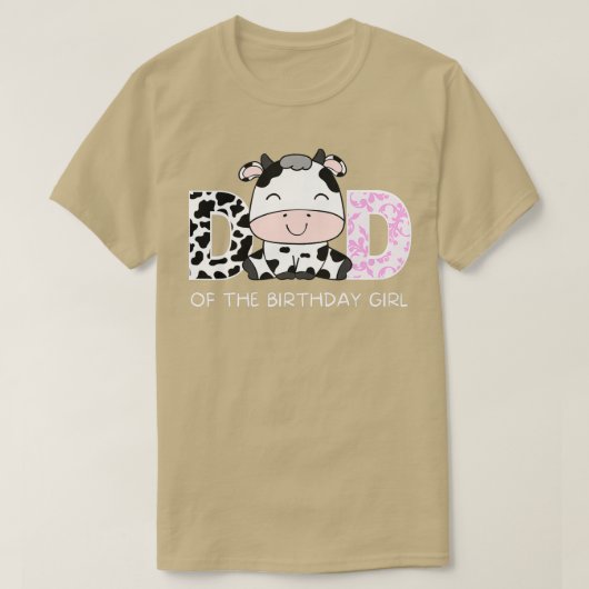パパの誕生日ガールダディカウファームアザ Tシャツ (デザイン正面)