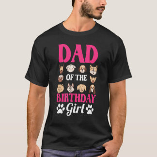 パパの誕生日ガールドッグポーブデイパーティーセレブ Tシャツ