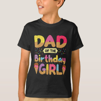 パパの誕生日ガールファミリーアイスクリームファーザー Tシャツ