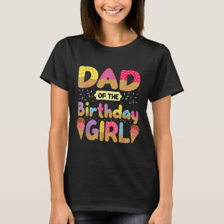 パパの誕生日ガールファミリーアイスクリームファーザー Tシャツ