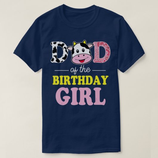 パパの誕生日ガールファームカウダディパパファースト Tシャツ (デザイン正面)