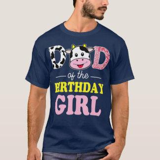 パパの誕生日ガールファームカウダディパパファースト Tシャツ