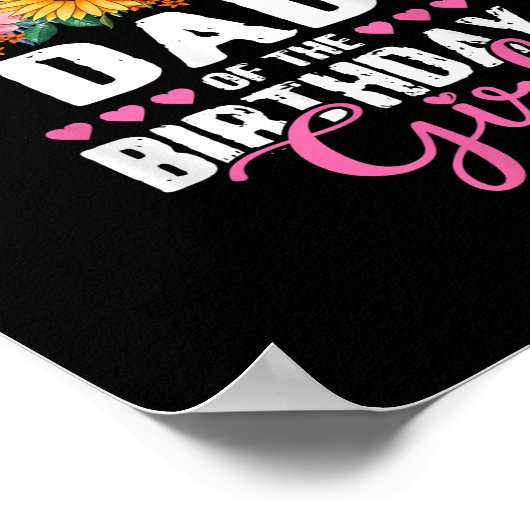 パパの誕生日ガールユニコーンガールズファミリー ポスター (角)