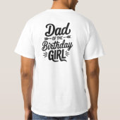 パパの誕生日ドーターガールTシャツデザイン Tシャツ (裏面)