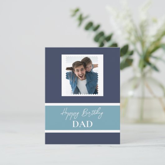 パパの誕生日パーソナライズされた写真 サンキューカード (スタンド正面)