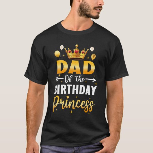 パパの誕生日プリンセス誕生日ガールパーティーF Tシャツ (正面)