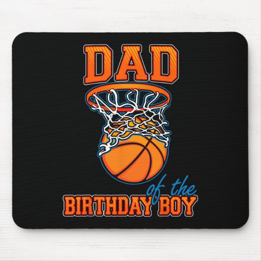 パパの誕生日ボーイバスケットボール誕生日ファミリー マウスパッド (正面)