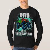 パパの誕生日ボーイモンスタートラック誕生日パー Tシャツ (正面)