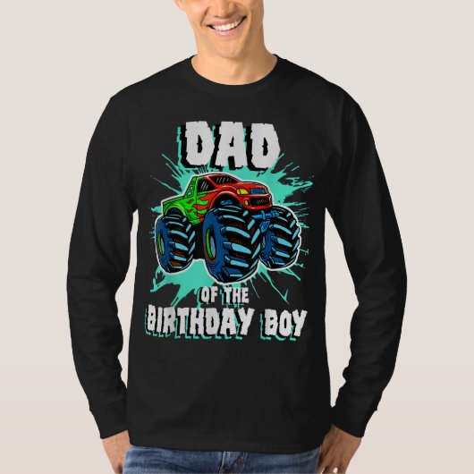 パパの誕生日ボーイモンスタートラック誕生日パー Tシャツ (正面)