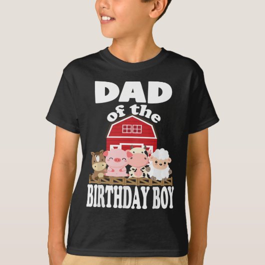 パパの誕生日ボーイ農業動物B-day Part Tシャツ (正面)
