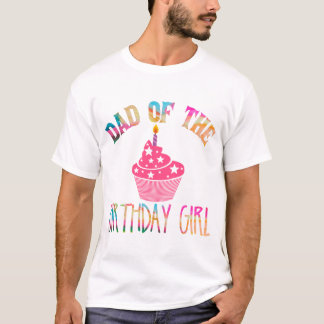 "パパの誕生日女の子" Tie-Dyeパーティー Tシャツ