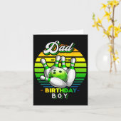 パパの誕生日少年マッチング家族ボーリングBi カード (黄色い花)