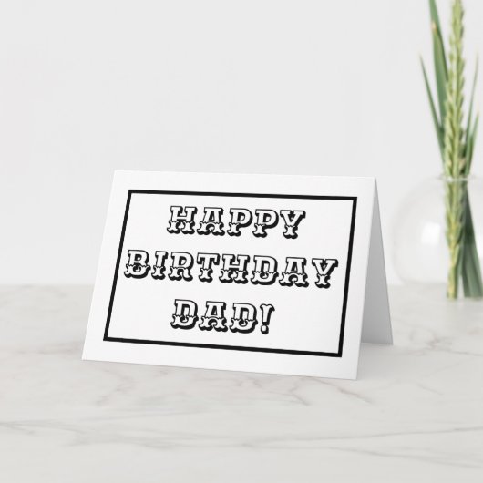 パパの誕生日、子供の文字色 カード (正面)